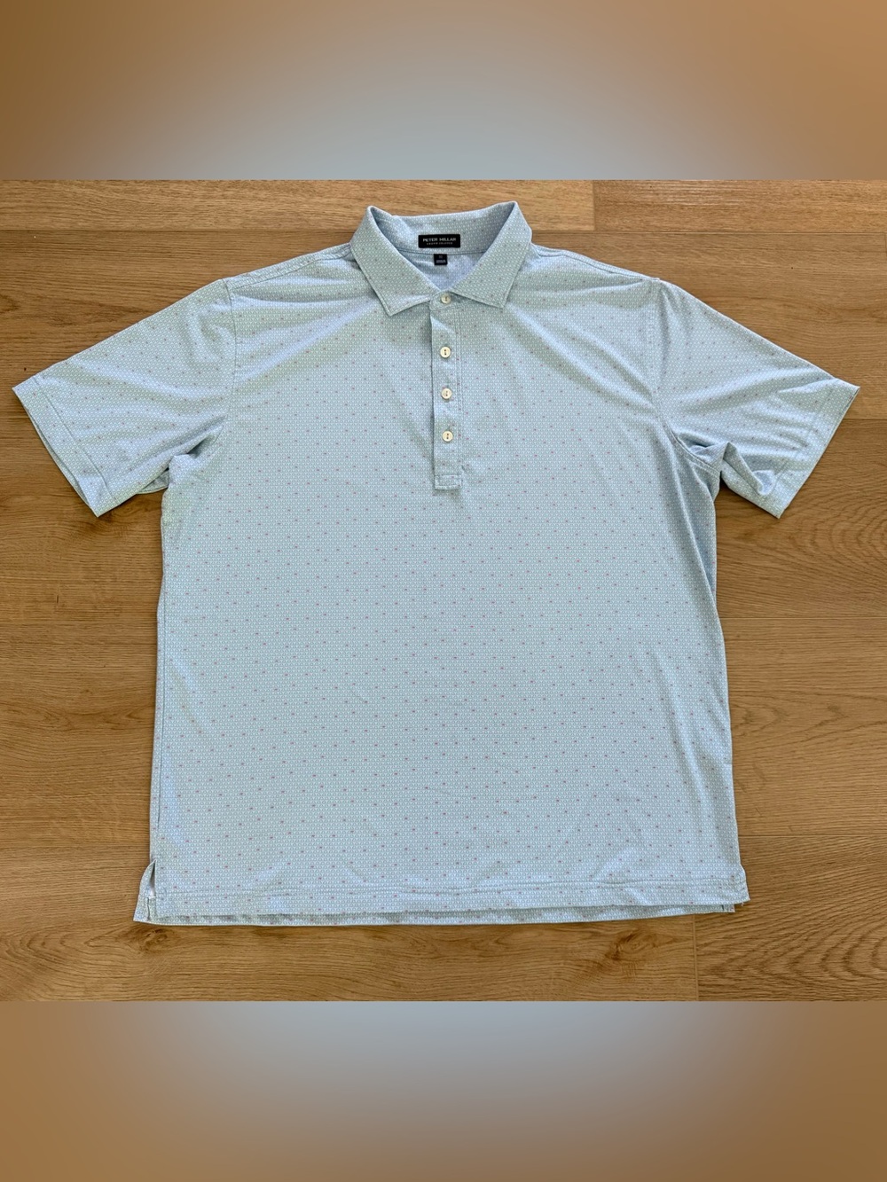 Peter Millar Crown Crafted XL Martini Geometric Print Performance Polo Blue